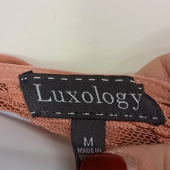 Luxology Peach & Lace Top Medium Blouse - Picture 8 of 9